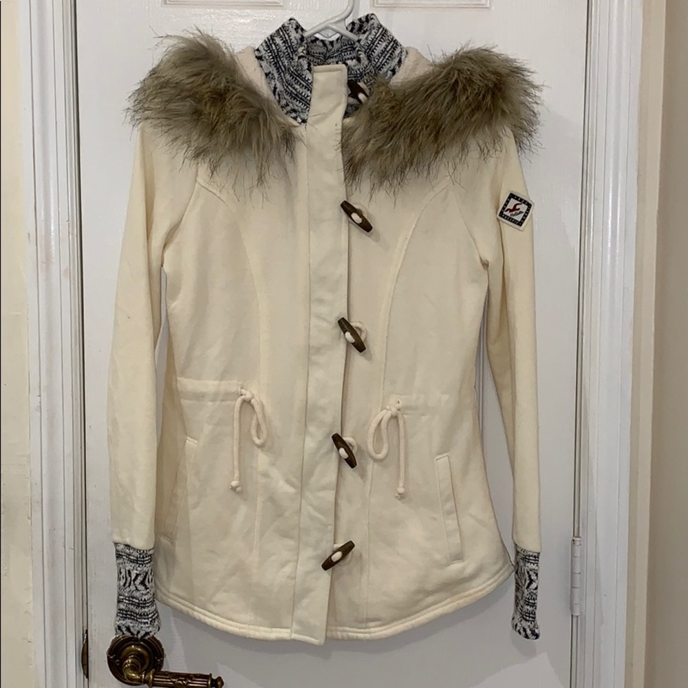 Hollister Sherpa lined faux fur hooded coat